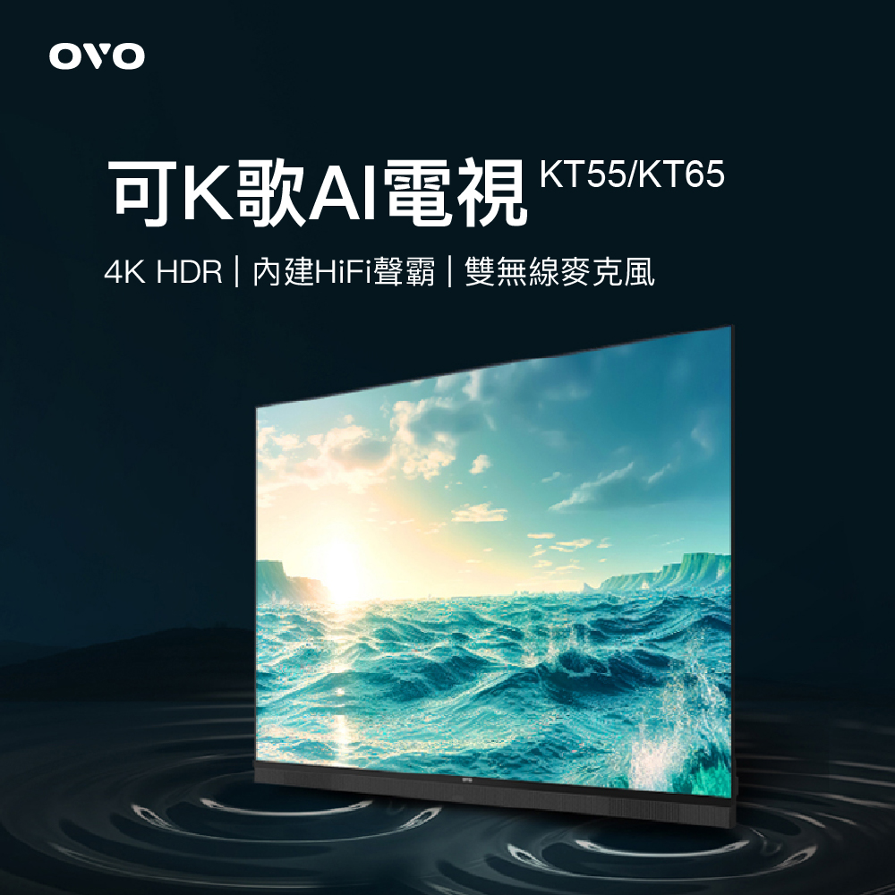 【OVO】55型 4K HDR 可K歌HiFi智慧顯示器 KT55