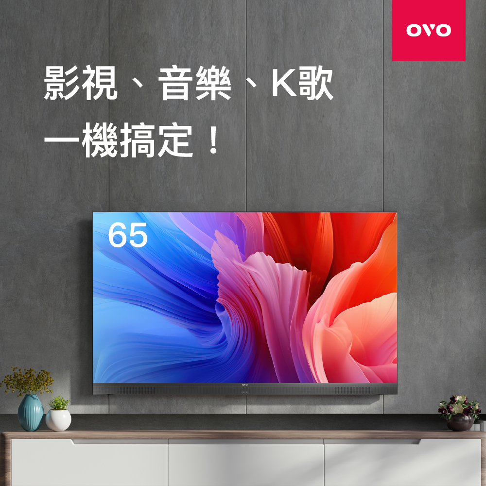 【OVO】65型 4K HDR 可K歌AI智慧顯示器 KT65