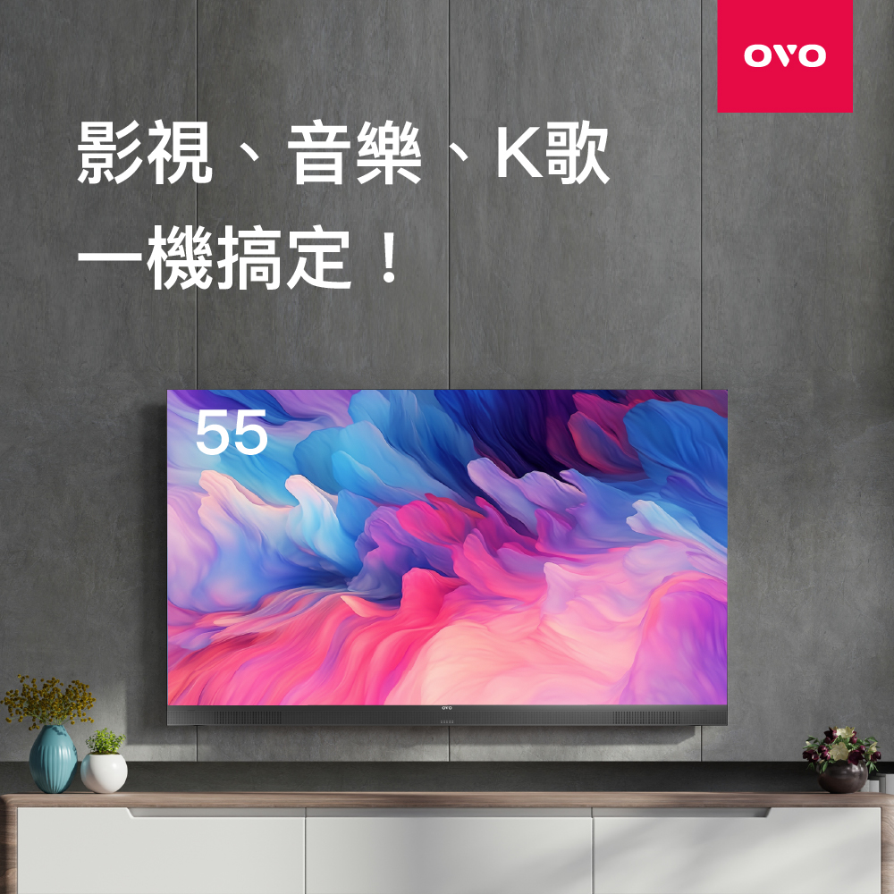 【OVO】55型 4K HDR 可K歌AI智慧顯示器 KT55